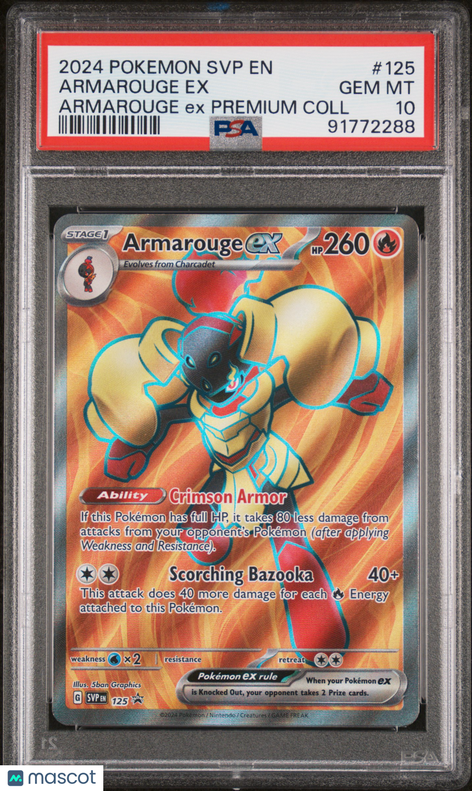2024 Pokemon SVP EN-SV Black Star Promo Armarouge EX #125 Armarouge EX Premium Coll PSA 10