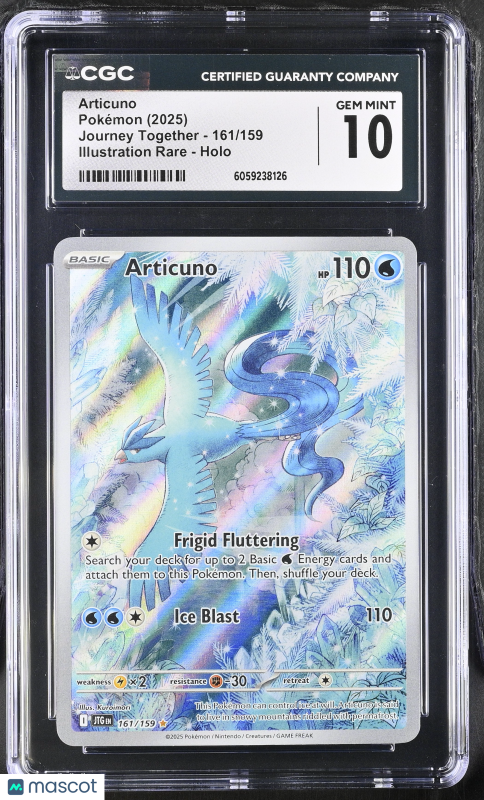 2025 Pokemon Articuno #161/159 Illustration Rare CGC 10