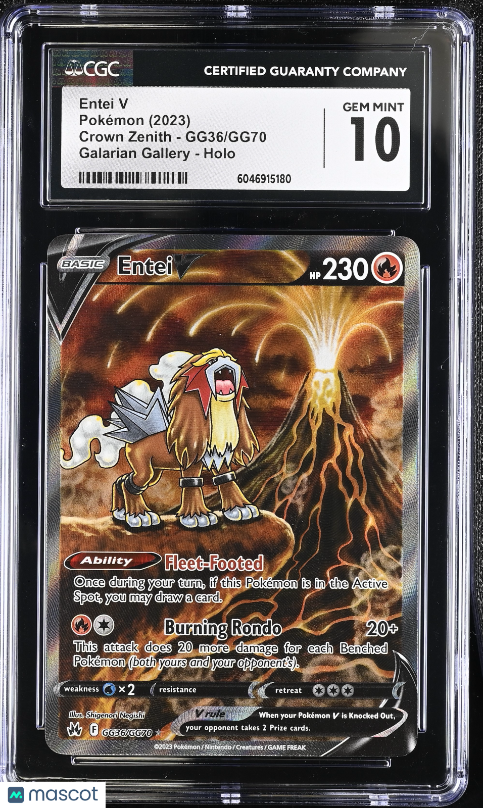 2023 Pokemon Entei V #GG36/GG70 CGC 10