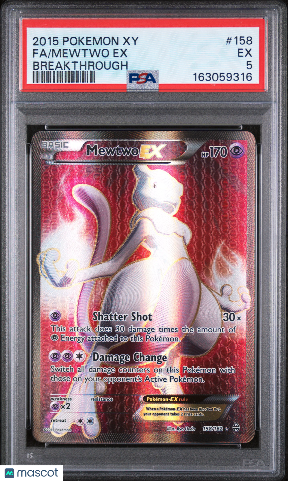 2015 Pokemon Xy Breakthrough Mewtwo EX #158 Breakthrough Fa PSA 5