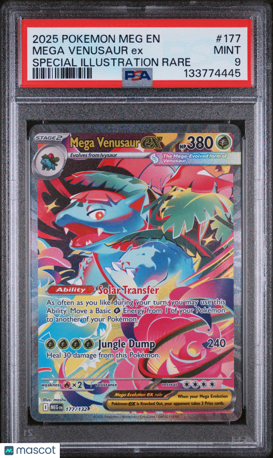 2025 Pokemon Meg EN-Mega Evolution Mega Venusaur EX #177 Special Illustration Rare PSA 9