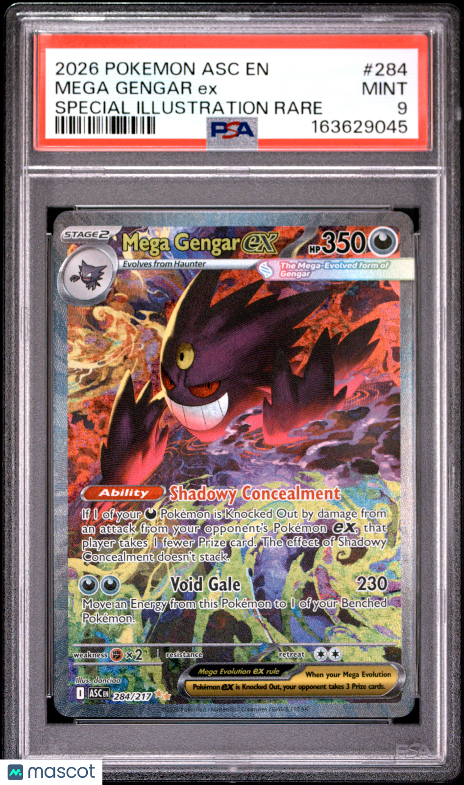 2026 Pokemon Asc EN-Ascended Heroes Mega Gengar EX #284 Special Illustration Rare PSA 9
