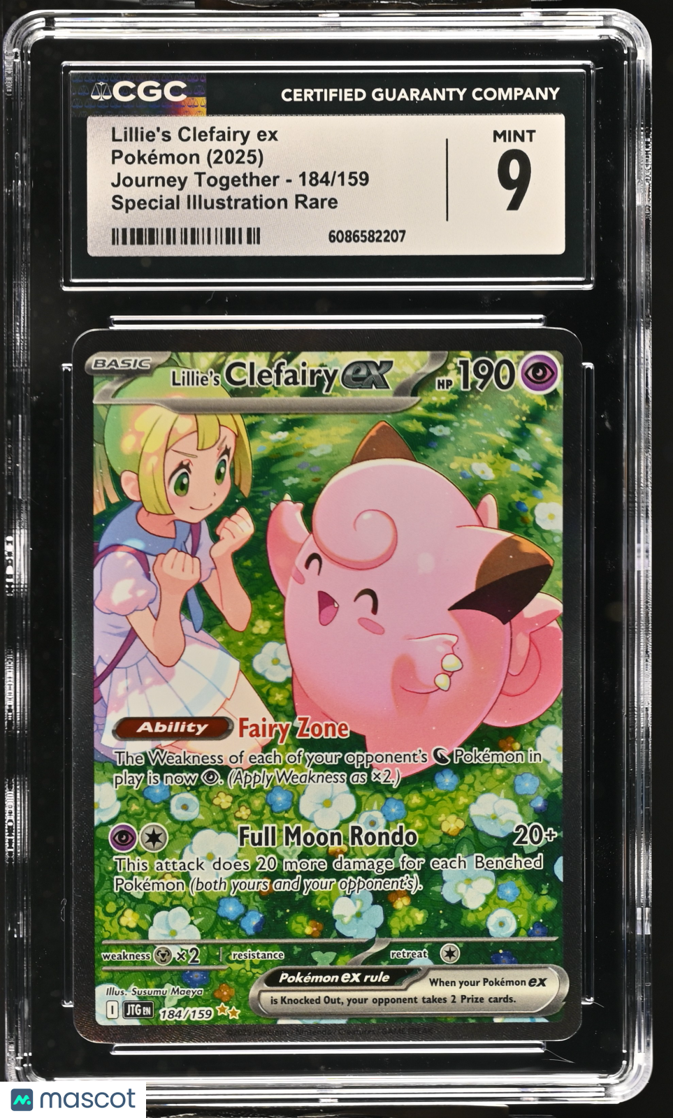 2025 Pokemon Lillie's Clefairy ex #184/159 Special Illustration Rare CGC 9