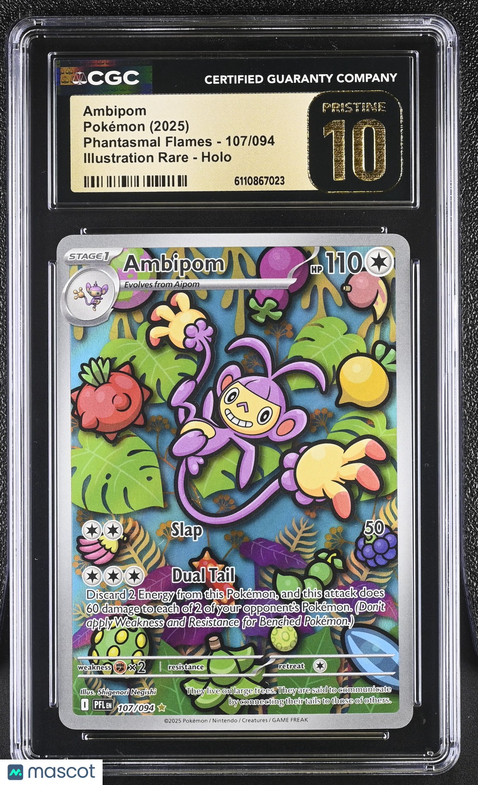 2025 Pokemon Ambipom #107/094 Illustration Rare CGC 10