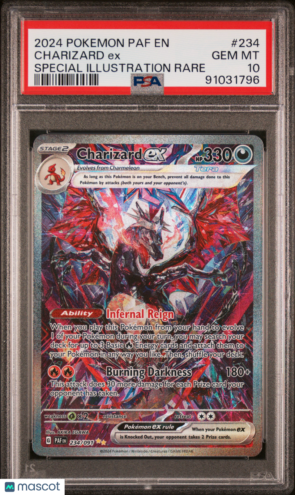2024 Pokemon Paf EN-Paldean Fates Charizard EX #234 Special Illustration Rare PSA 10