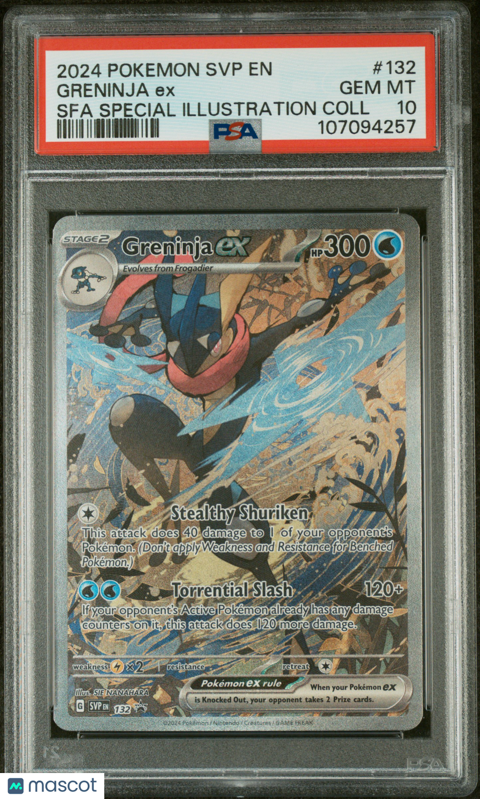 2024 Pokemon SVP EN-SV Black Star Promo Greninja EX #132 Sfa Special Illustration Coll PSA 10