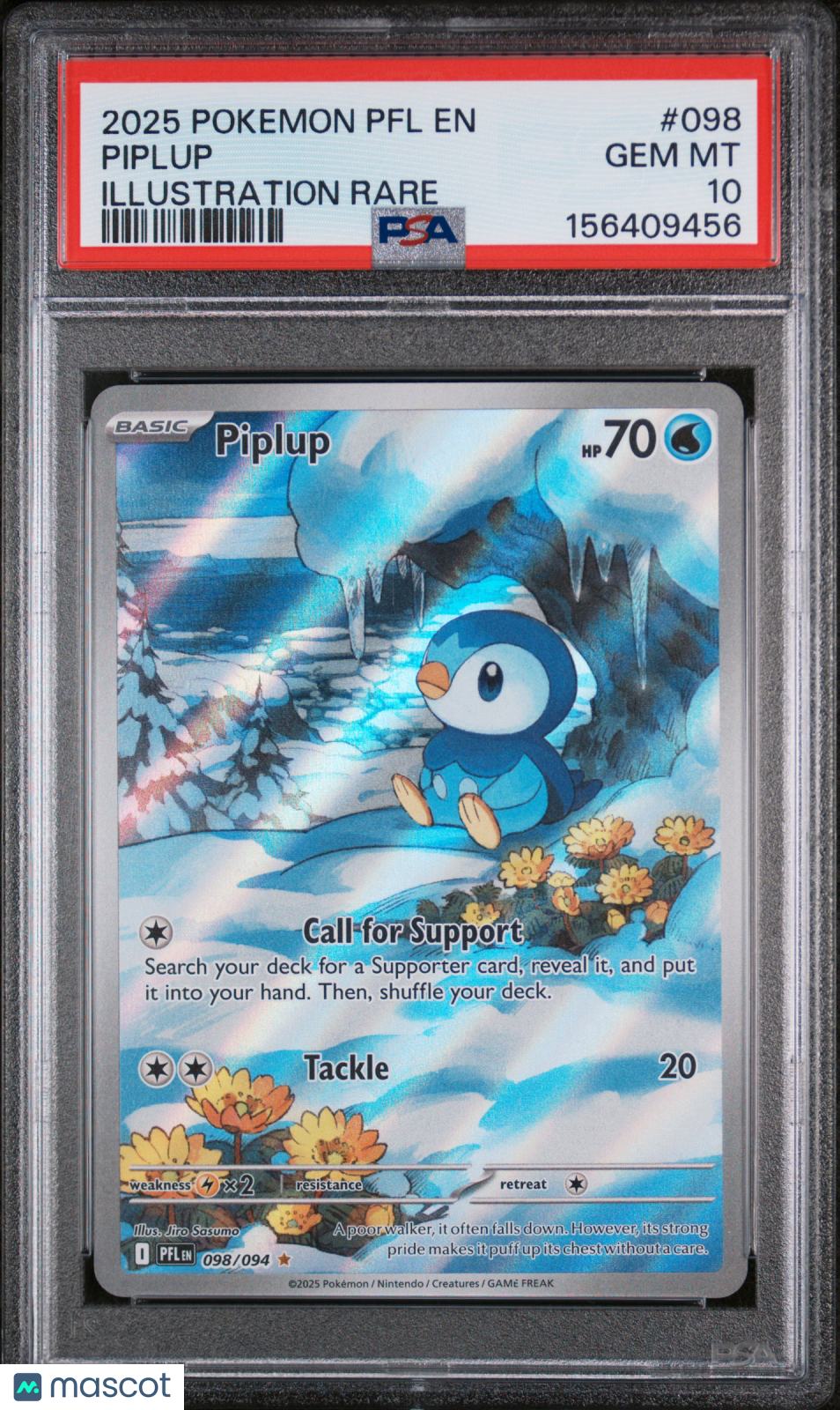 2025 Pokemon PFL EN-Phantasmal Flames Piplup #098 Illustration Rare PSA 10