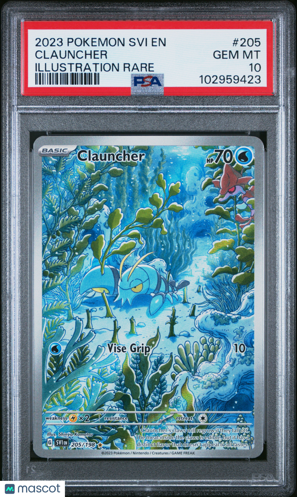 2023 Pokemon Svi EN-Scarlet & Violet Clauncher #205 Illustration Rare PSA 10