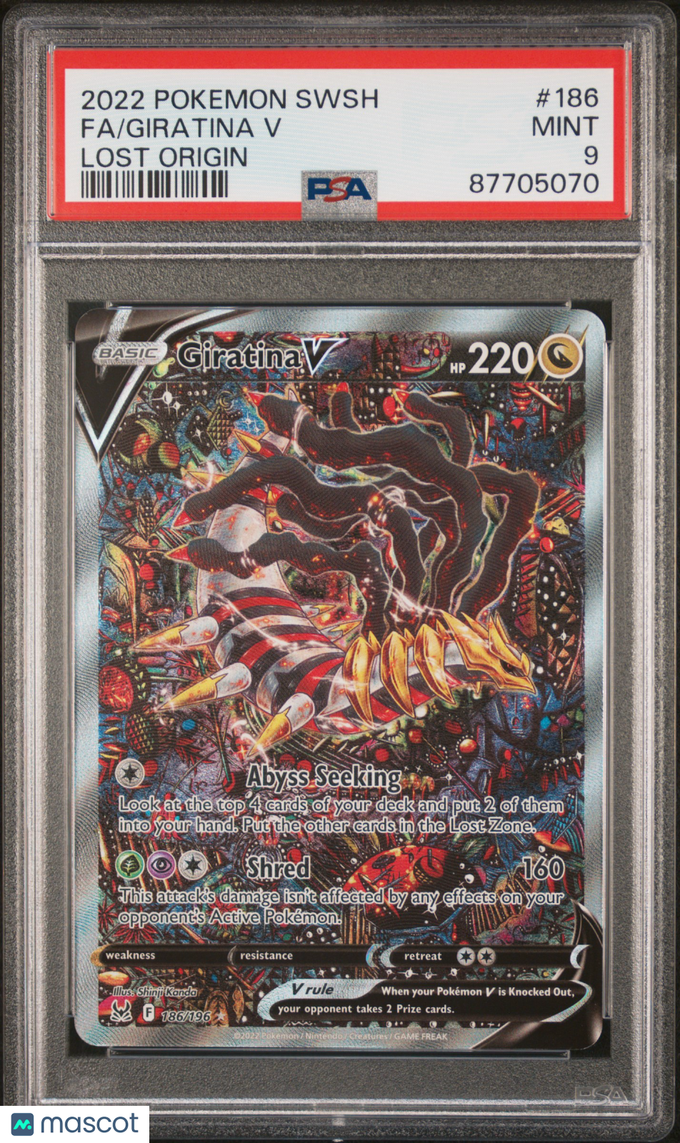 2022 Pokemon Sword & Shield Lost Origin Giratina V #186 Fa Lost Origin PSA 9