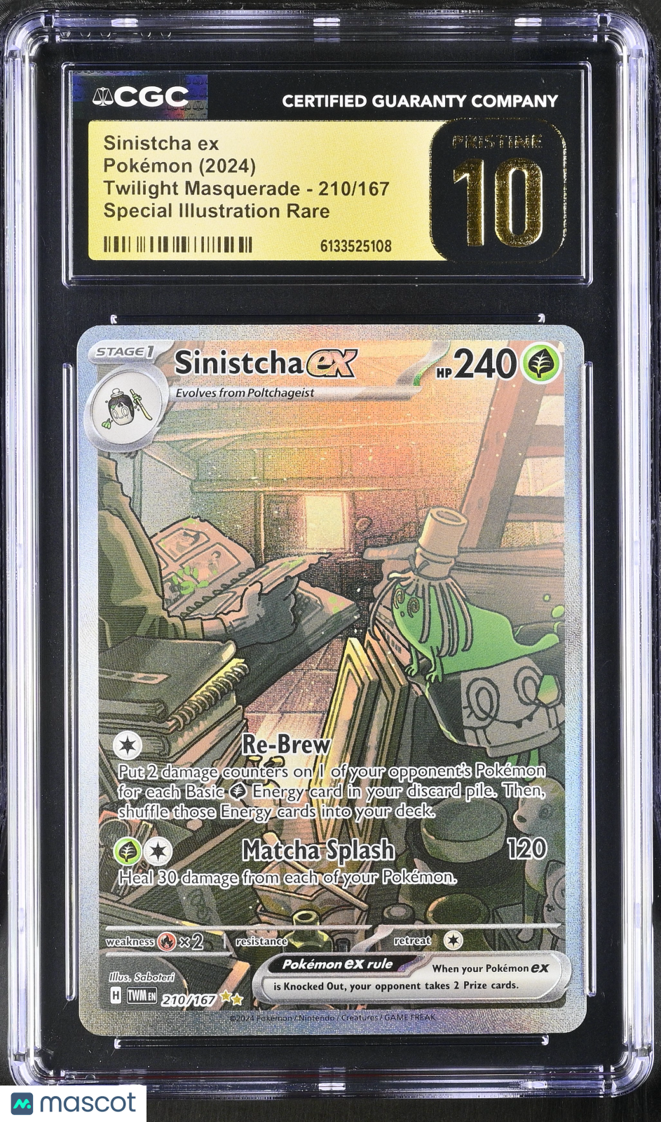 2024 Pokemon Sinistcha ex #210/167 Special Illustration Rare CGC 10