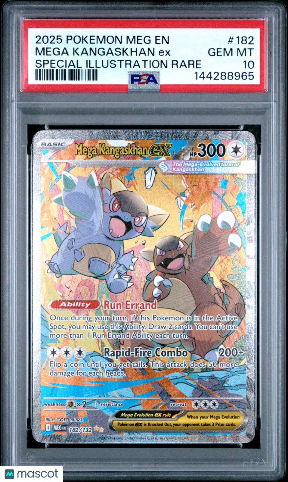 2025 Pokemon Meg EN-Mega Evolution Mega Kangaskhan EX #182 Special Illustration Rare PSA 10
