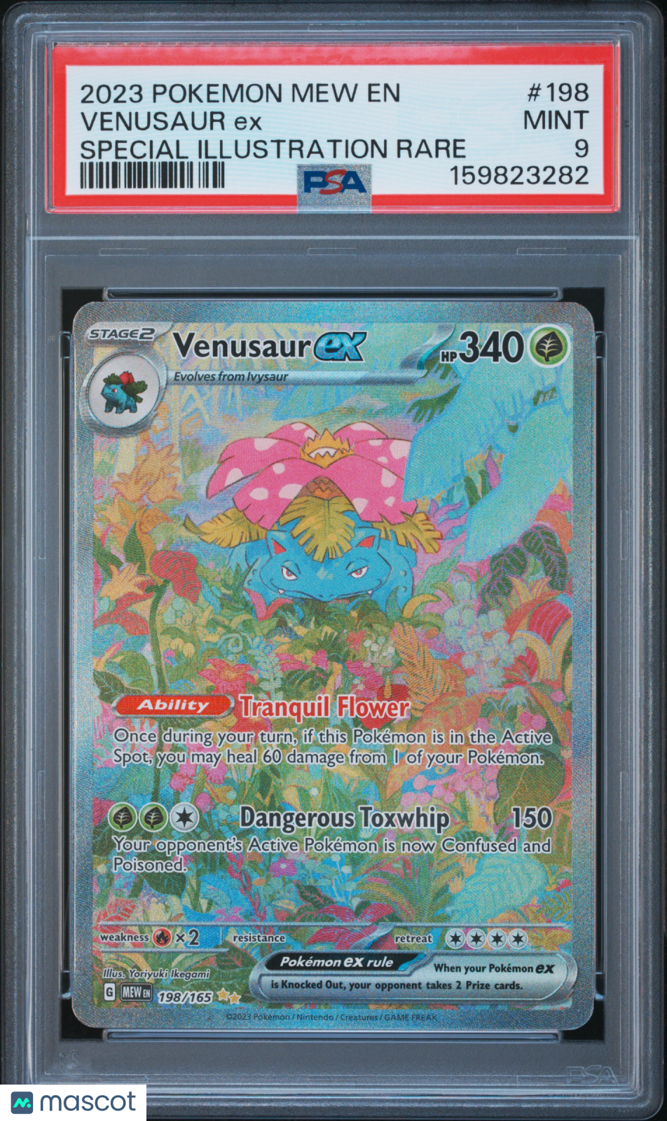 2023 Pokemon Mew EN-151 Venusaur EX #198 Special Illustration Rare PSA 9