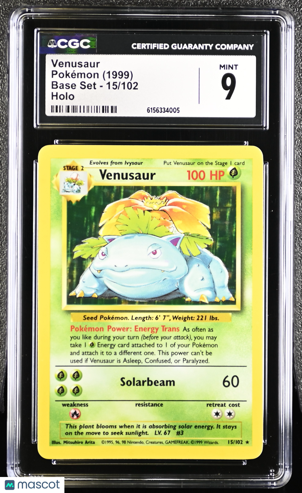 1999 Pokemon Venusaur #15/102 CGC 9