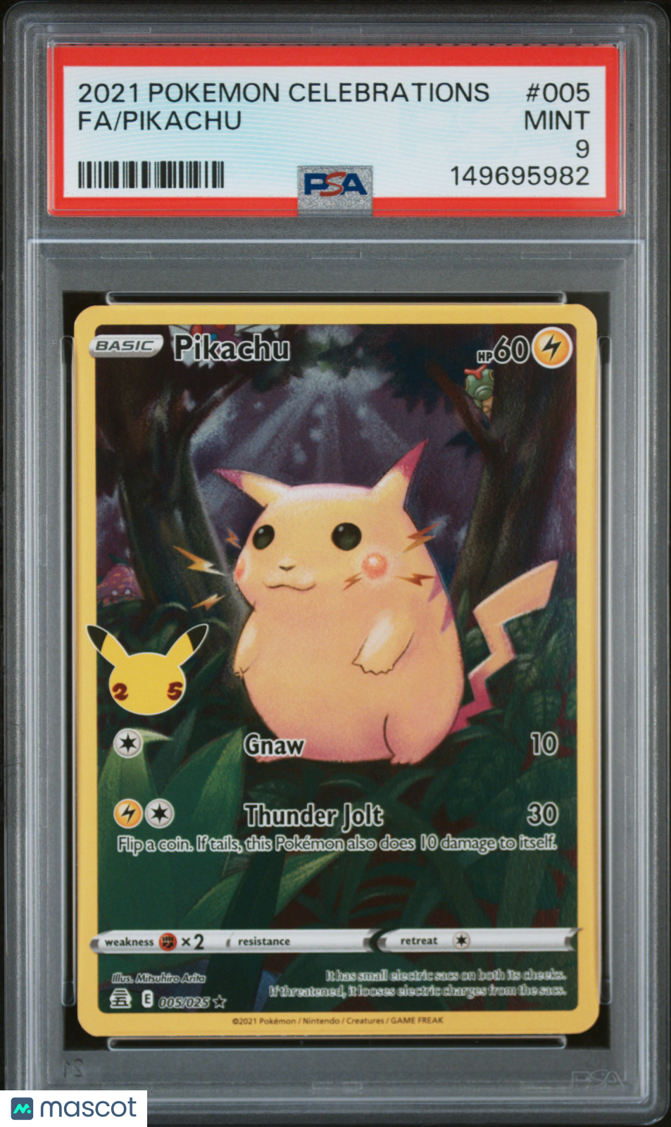 2021 Pokemon Celebrations Pikachu #005 Fa PSA 9