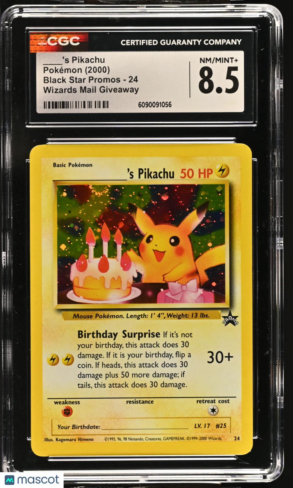 2000 Pokemon ____'s Pikachu #24 CGC 8.5