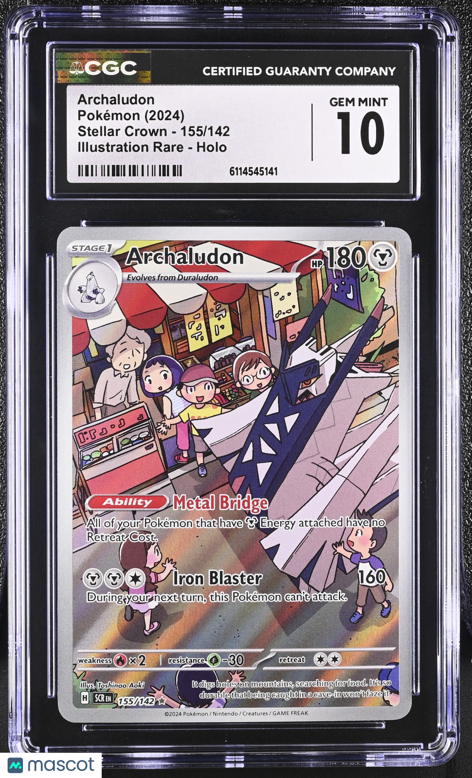 2024 Pokemon Archaludon #155/142 Illustration Rare CGC 10
