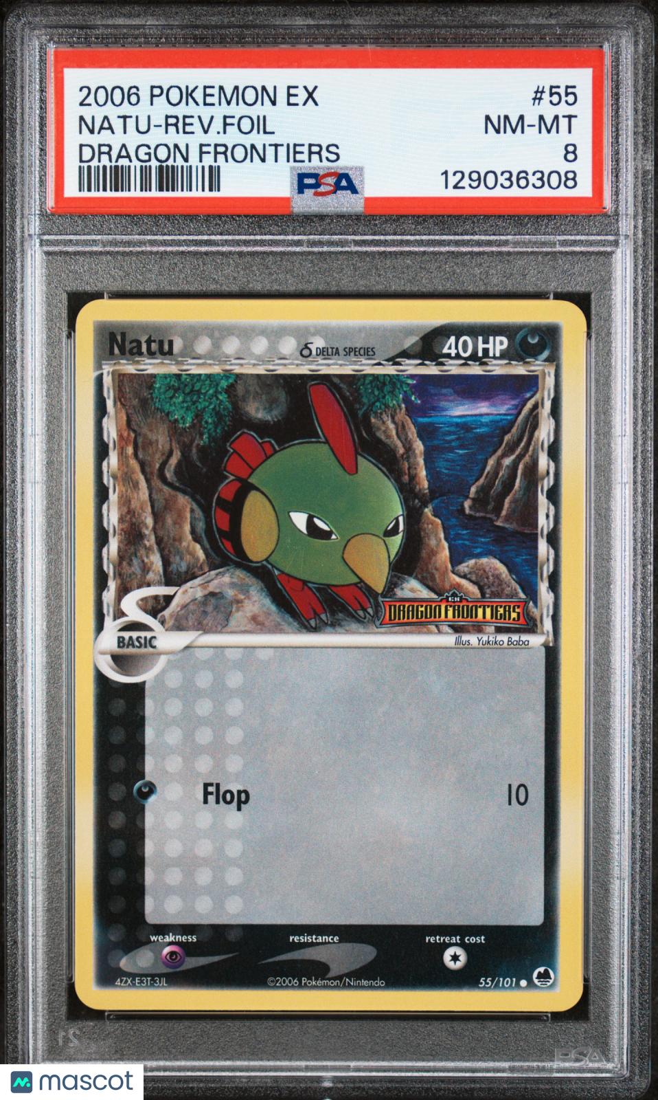 2006 Pokemon EX Dragon Frontiers Natu-Rev. Foil #55 Dragon Frontiers PSA 8
