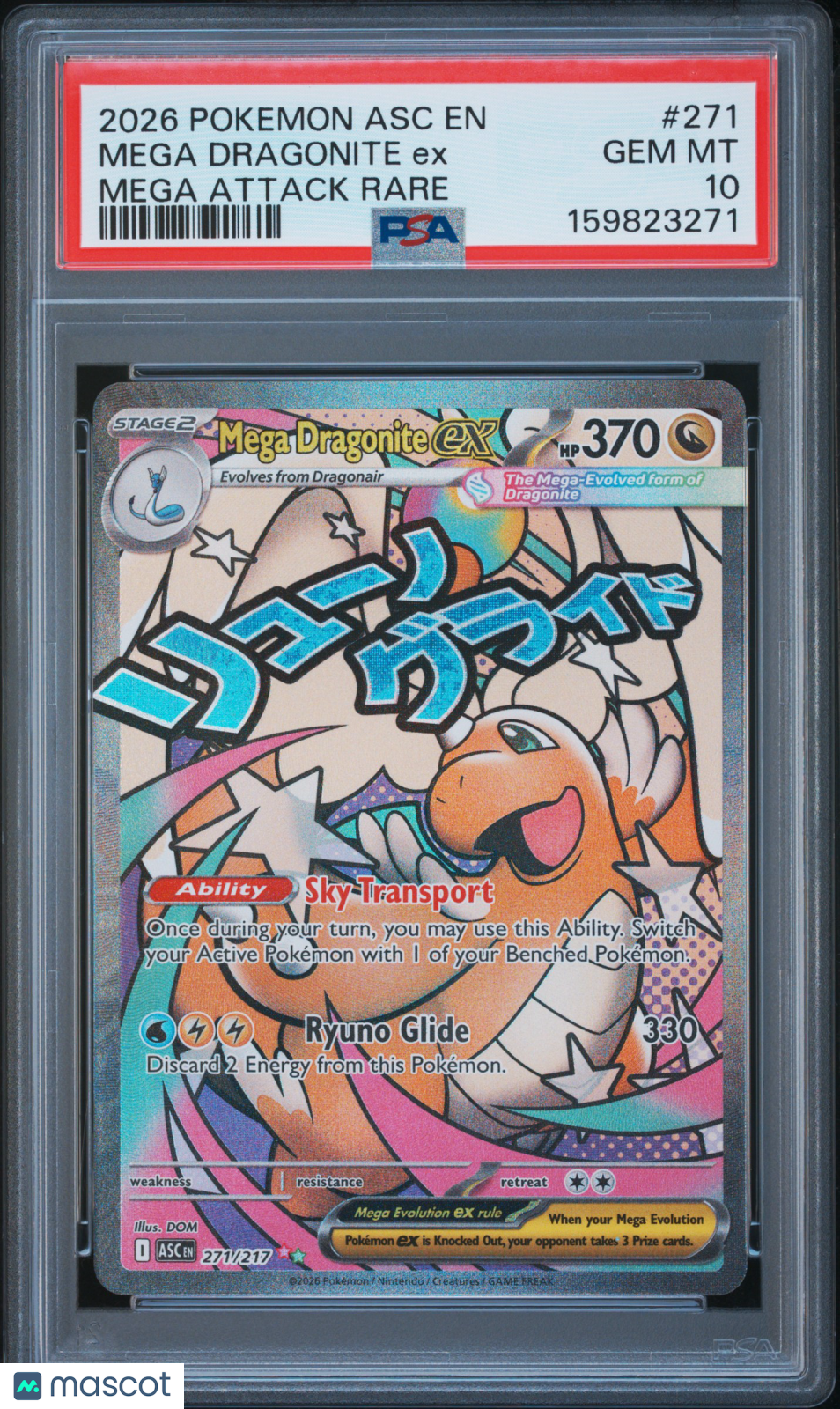 2026 Pokemon Asc EN-Ascended Heroes Mega Dragonite EX #271 Mega Attack Rare PSA 10