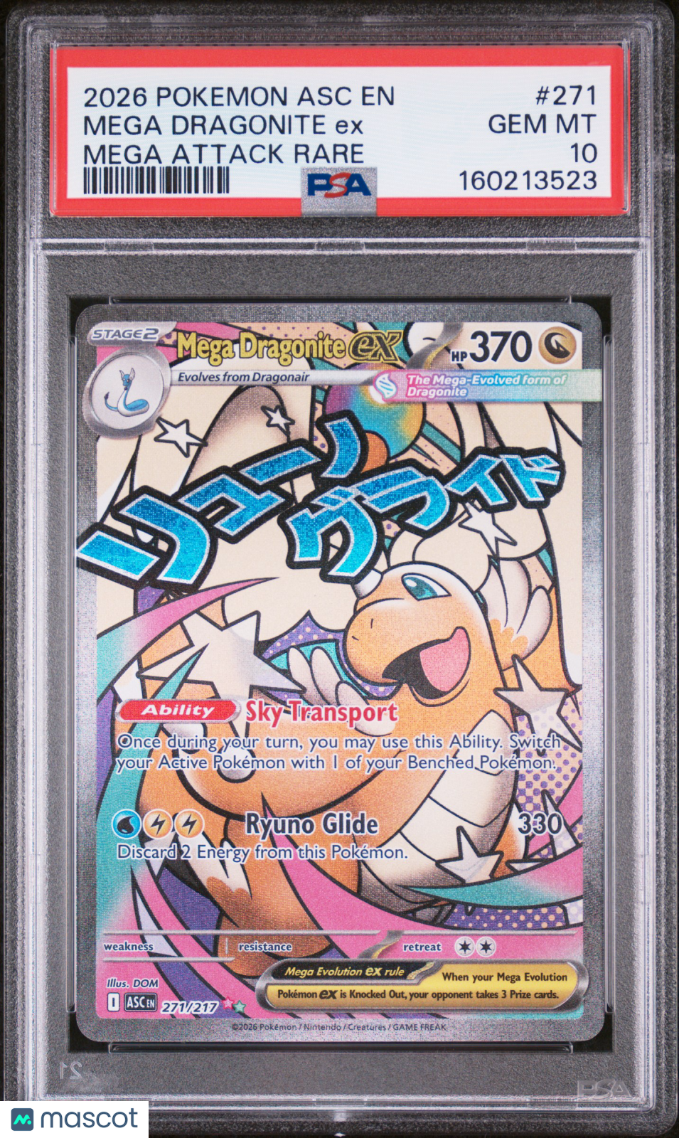 2026 Pokemon Asc EN-Ascended Heroes Mega Dragonite EX #271 Mega Attack Rare PSA 10