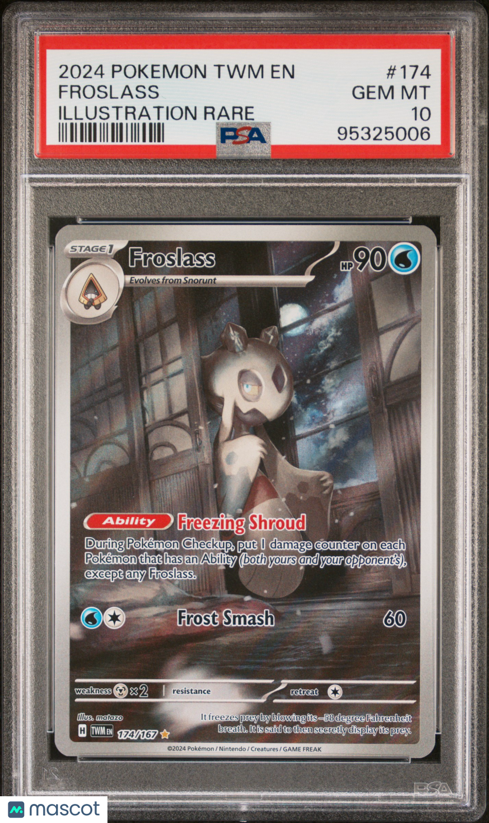 2024 Pokemon TWM EN-Twilight Masquerade Froslass #174 Illustration Rare PSA 10