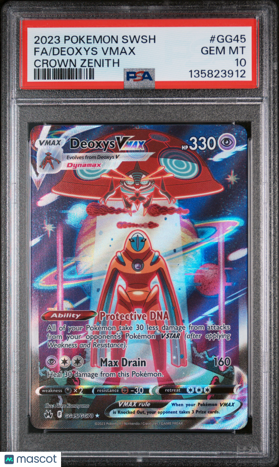 2023 Pokemon Sword And Shield Crown Zenith Deoxys VMAX #GG45 Fa Crown Zenith PSA 10