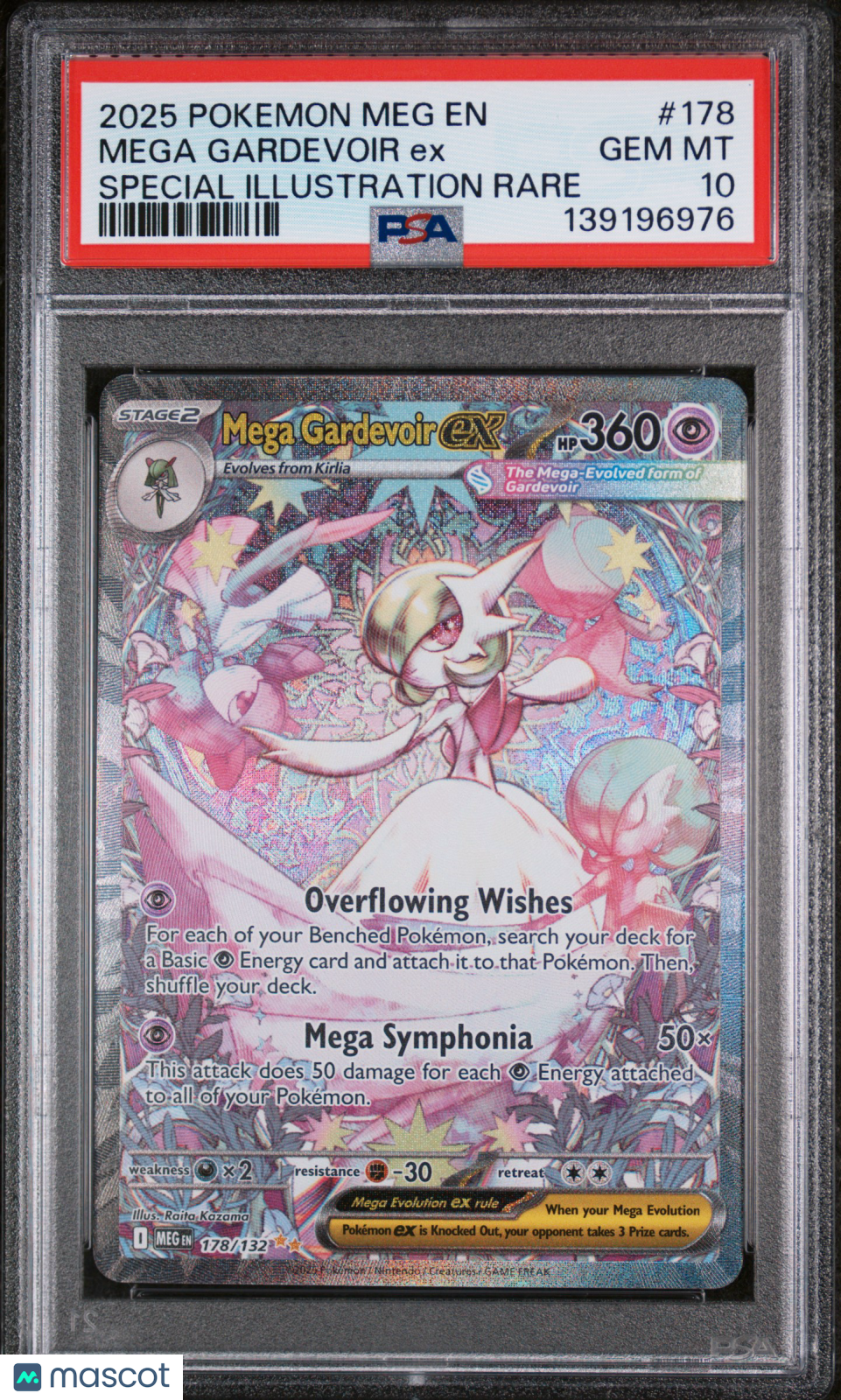 2025 Pokemon Meg EN-Mega Evolution Mega Gardevoir EX #178 Special Illustration Rare PSA 10
