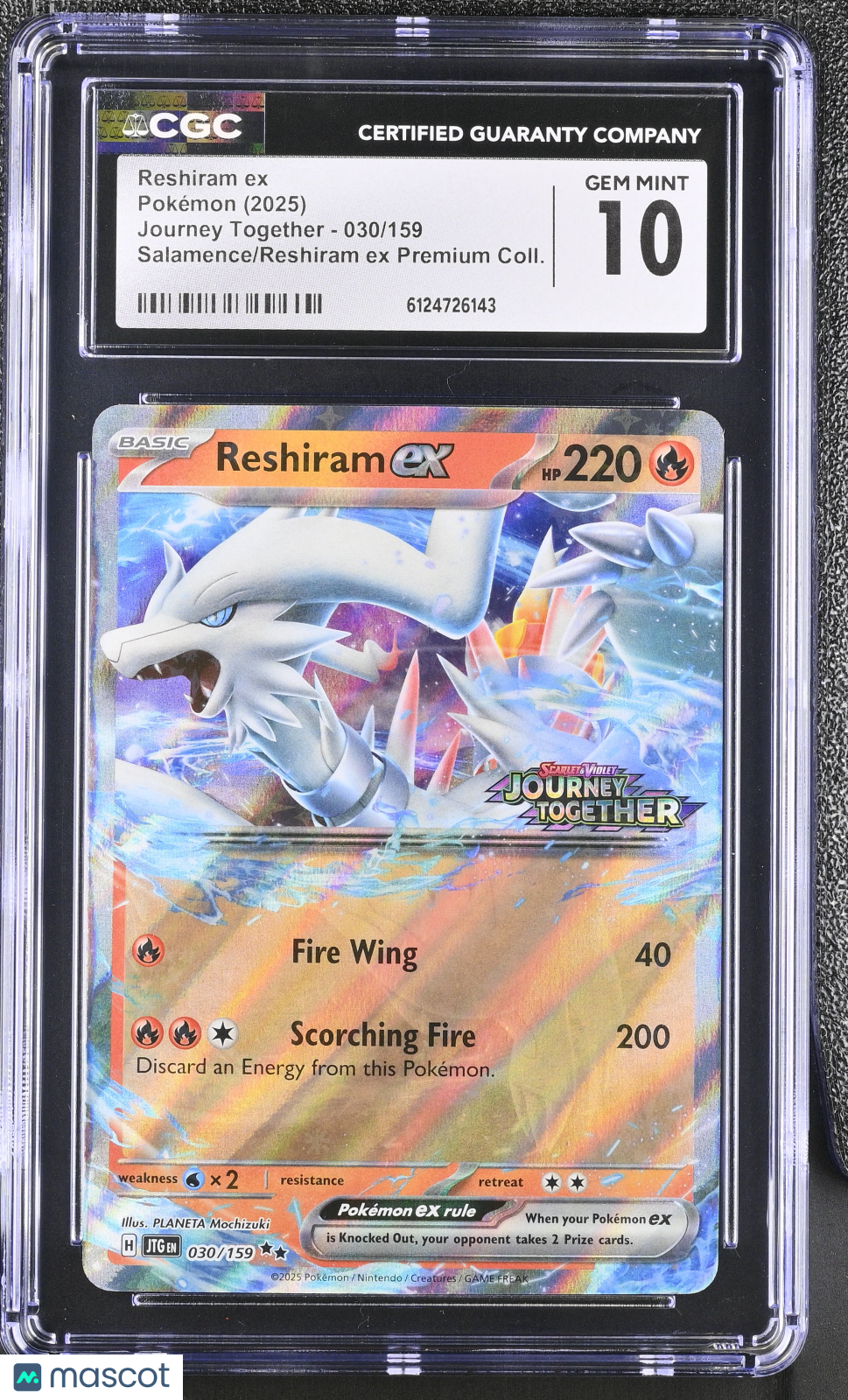 2025 Pokemon Reshiram ex #030/159 030/159 CGC 10