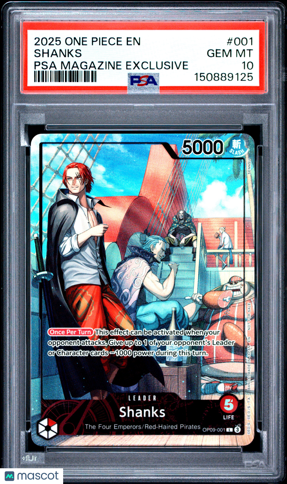 2025 One Piece Promos Shanks #001 PSA Magazine Exclusive PSA 10
