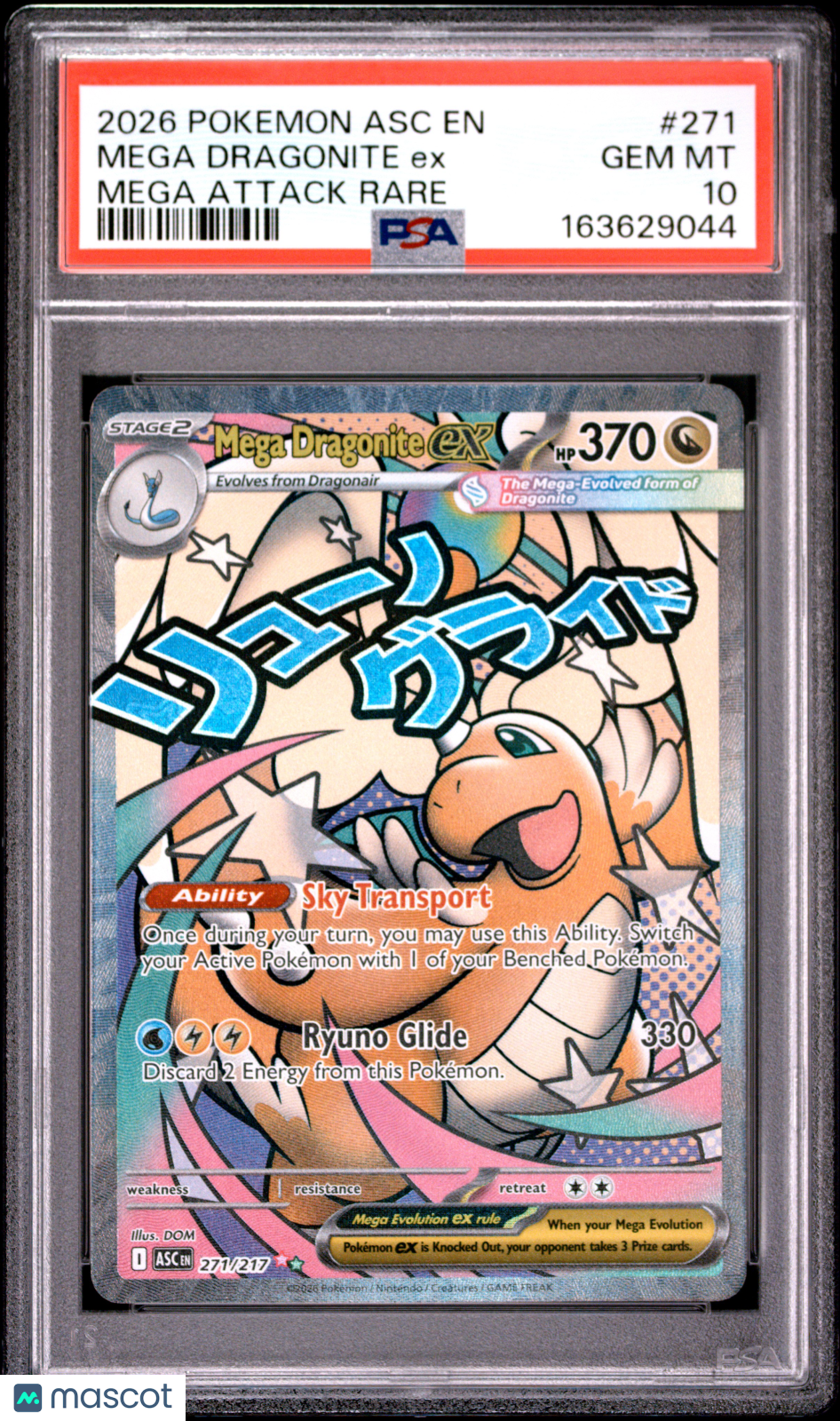 2026 Pokemon Asc EN-Ascended Heroes Mega Dragonite EX #271 Mega Attack Rare PSA 10