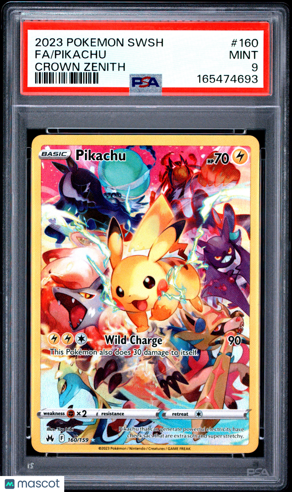 2023 Pokemon Sword And Shield Crown Zenith Pikachu #160 Fa Crown Zenith PSA 9