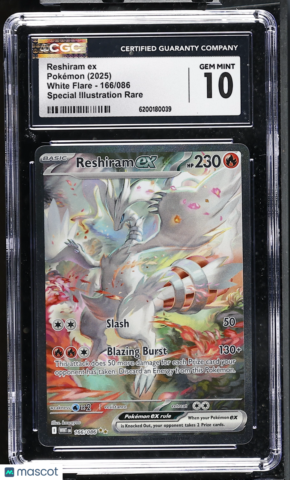 2025 Pokemon Reshiram ex #166/086 Special Illustration Rare CGC 10
