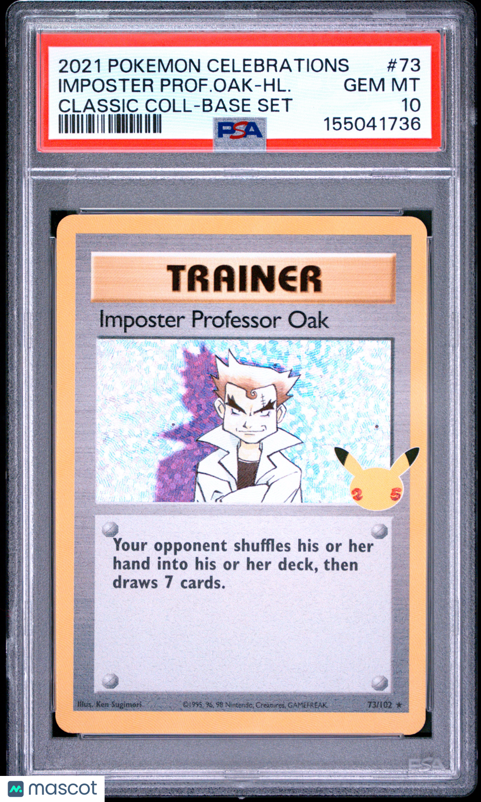2021 Pokemon Celebrations Classic Collection Imposter Prof. Oak-HL. #73 Classic Coll-Base Set PSA 10