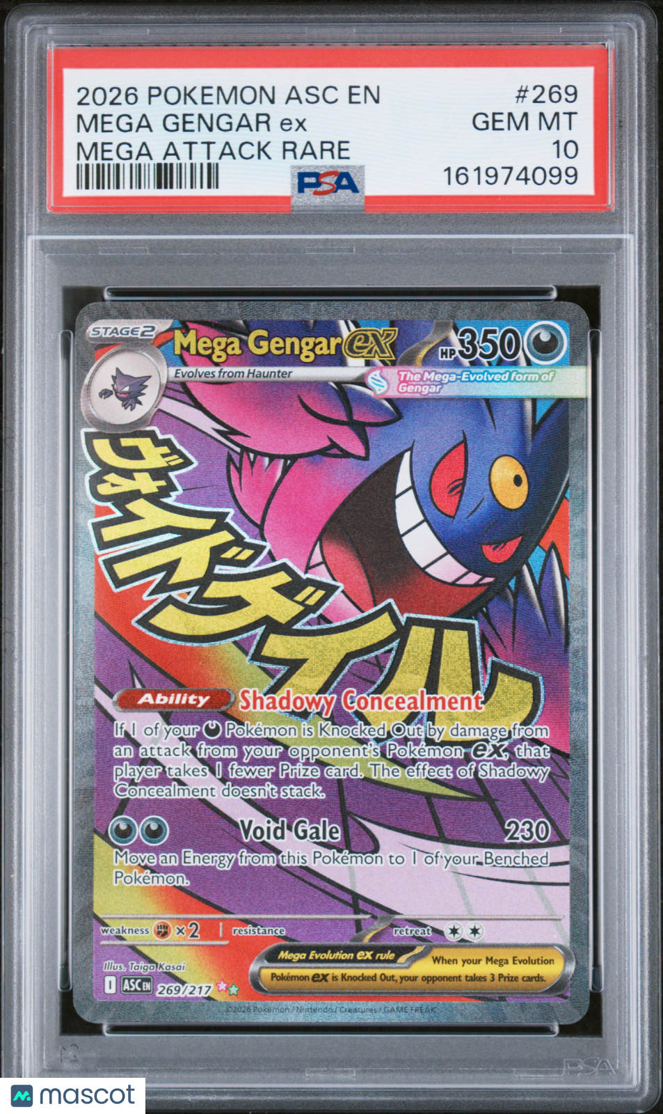 2026 Pokemon Asc EN-Ascended Heroes Mega Gengar EX #269 Mega Attack Rare PSA 10