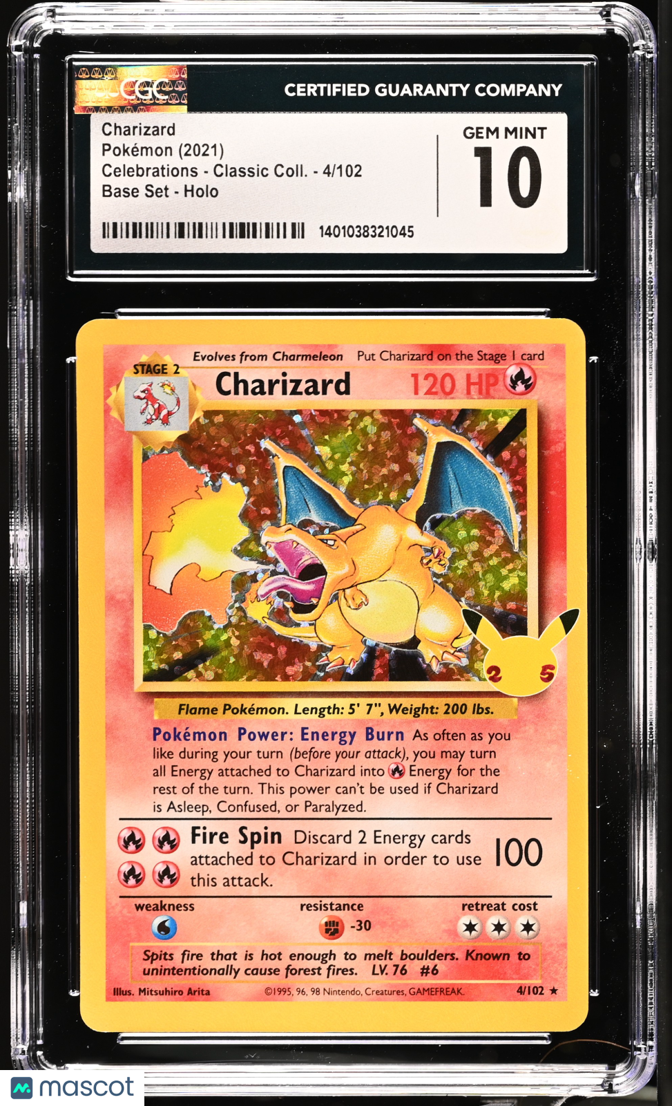2021 Pokemon Charizard #4/102 CGC 10