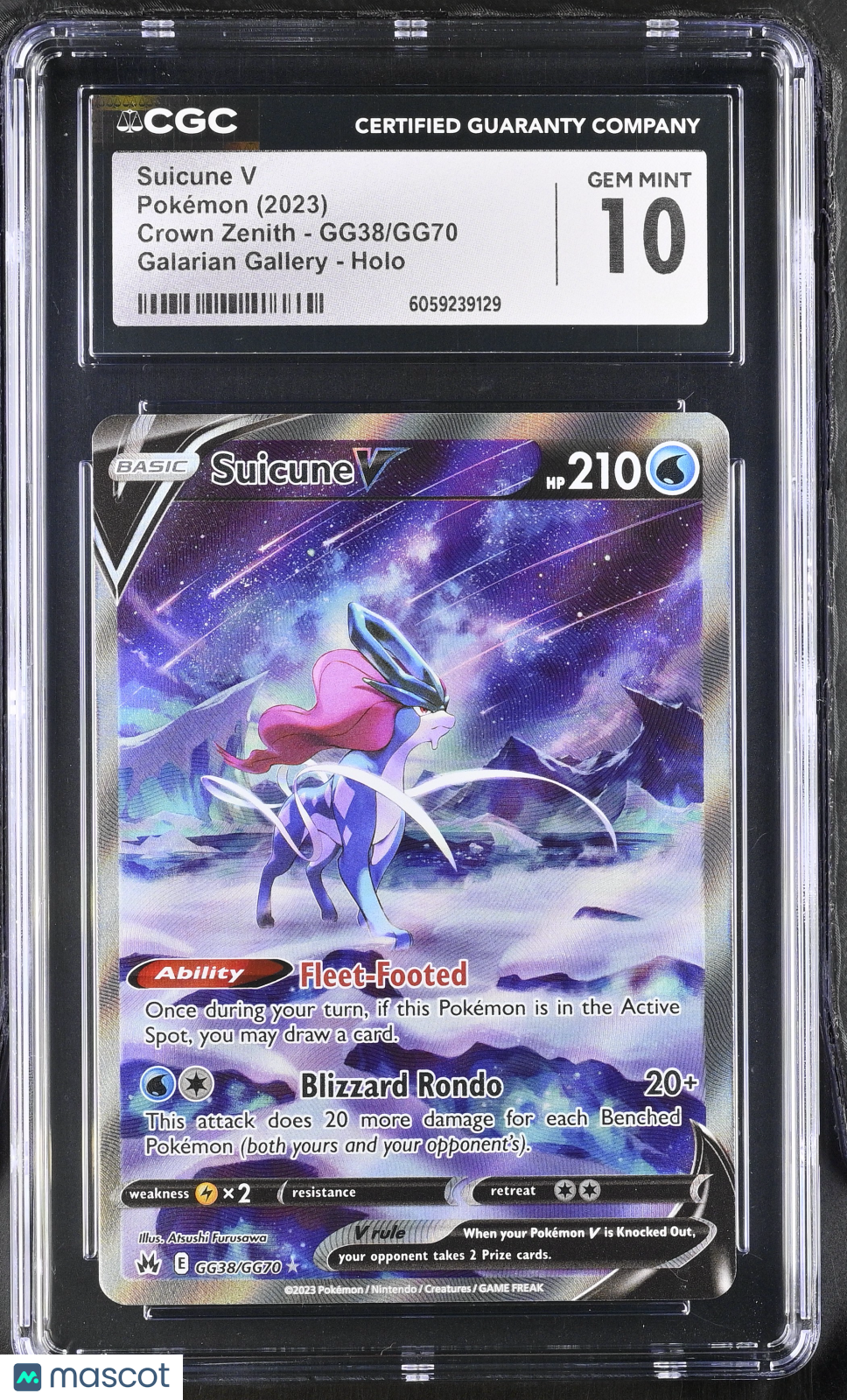 2023 Pokemon Suicune V #GG38/GG70 CGC 10