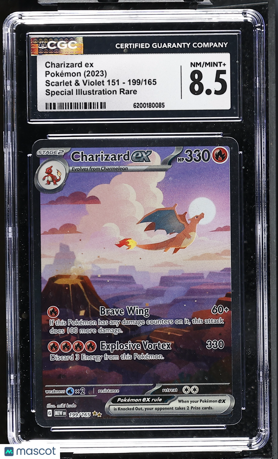2023 Pokemon Charizard ex #199/165 Special Illustration Rare CGC 8.5