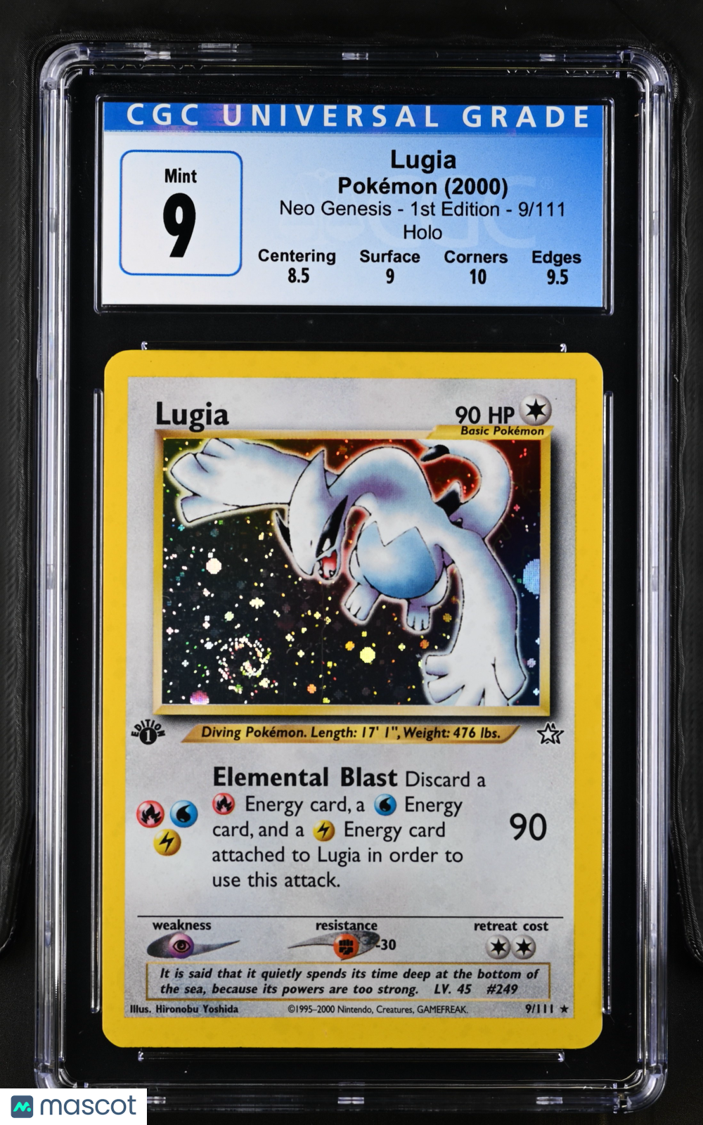 2000 Pokemon Lugia #9/111 1st Edition CGC 9
