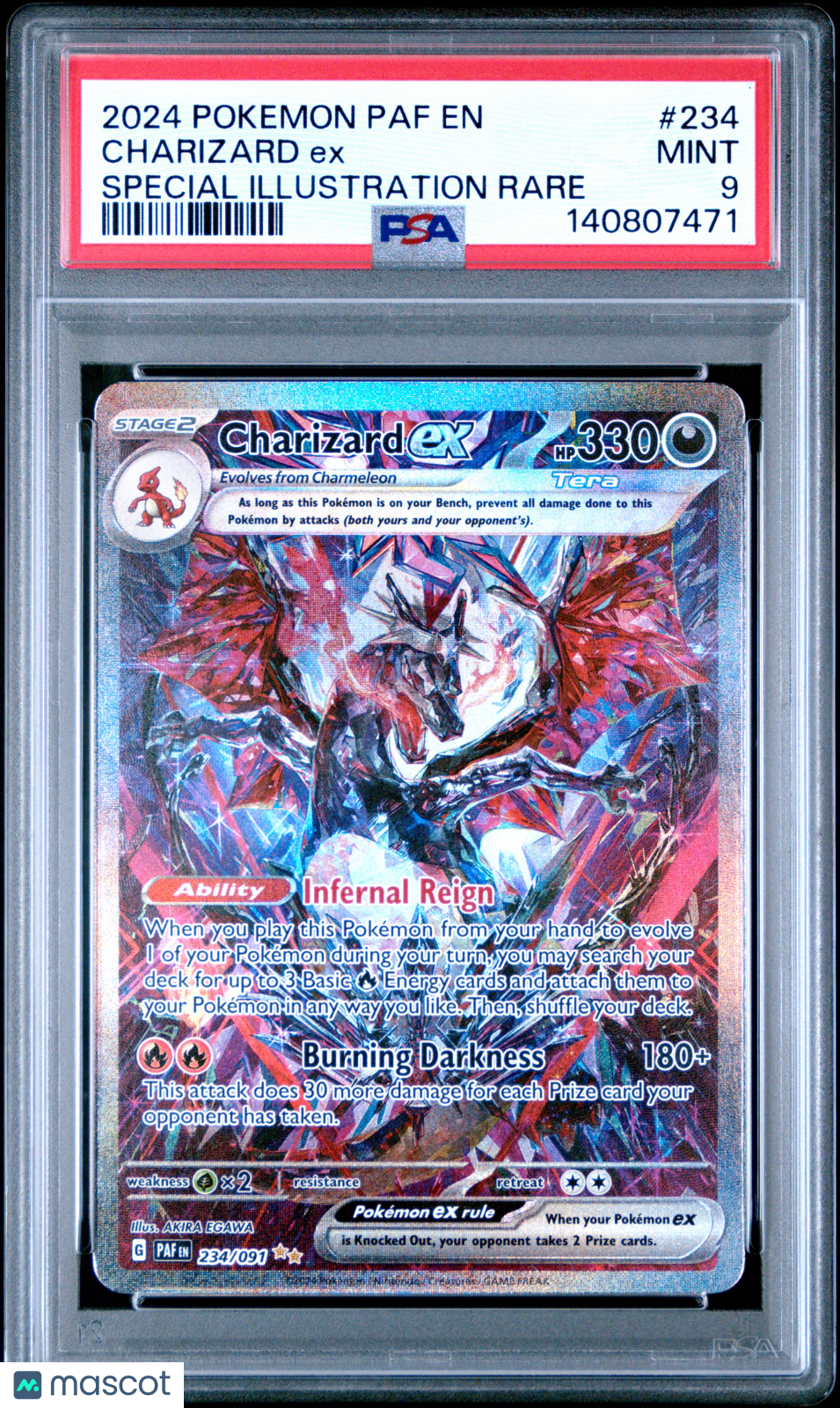 2024 Pokemon Paf EN-Paldean Fates Charizard EX #234 Special Illustration Rare PSA 9