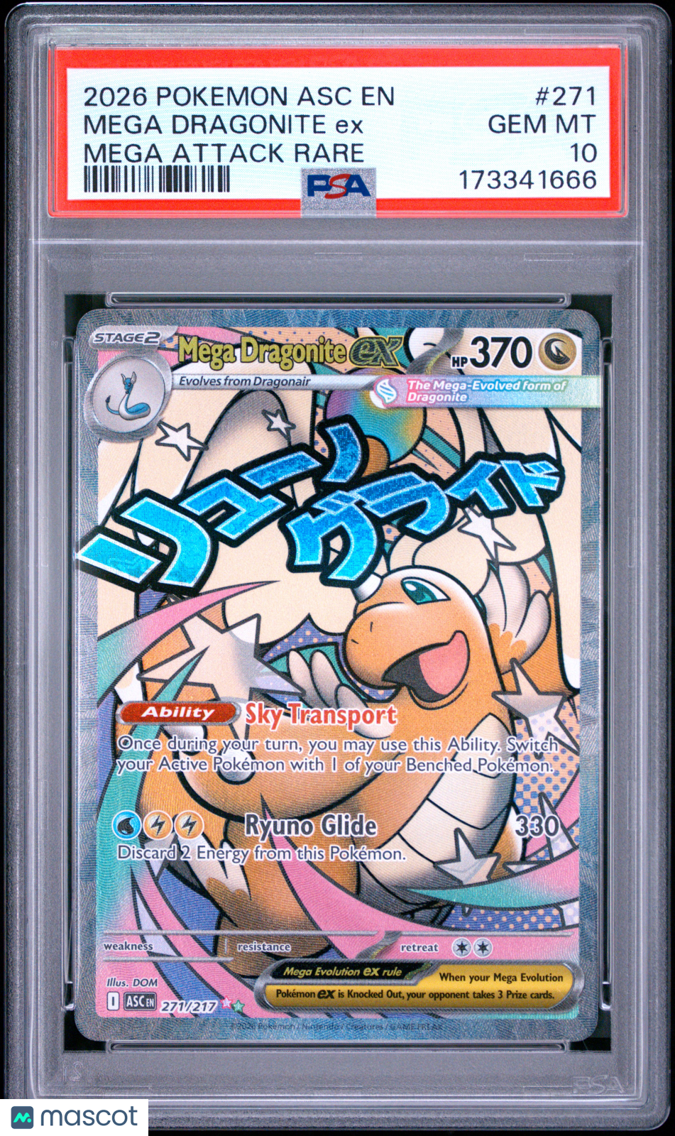 2026 Pokemon Asc EN-Ascended Heroes Mega Dragonite EX #271 Mega Attack Rare PSA 10