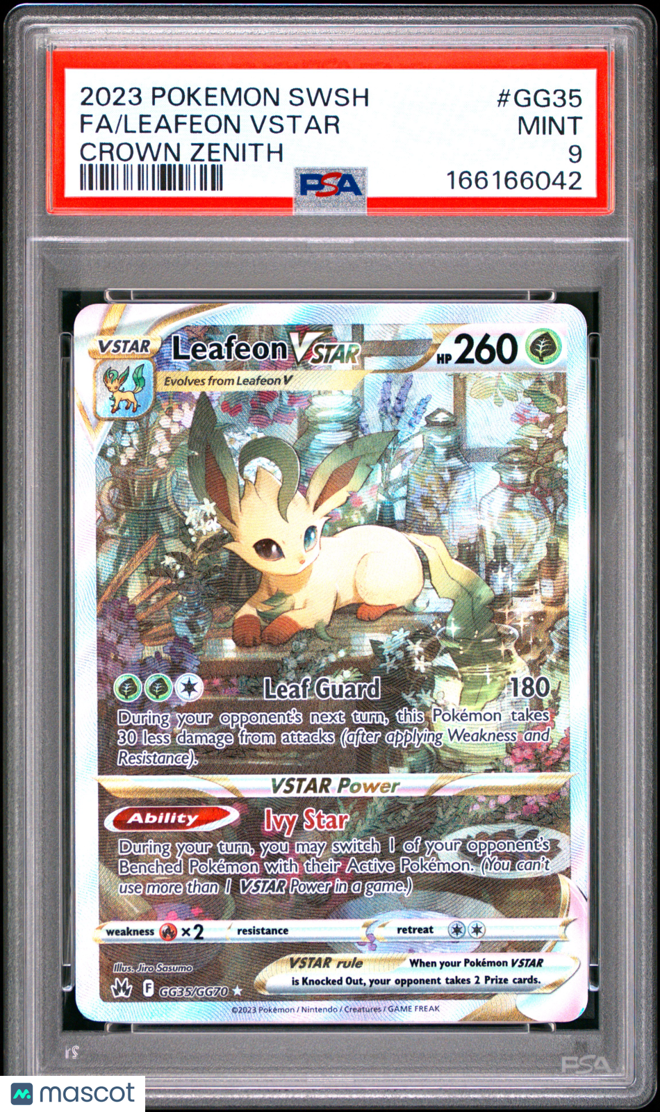 2023 Pokemon Sword And Shield Crown Zenith Leafeon VSTAR #GG35 Crown Zenith Fa PSA 9
