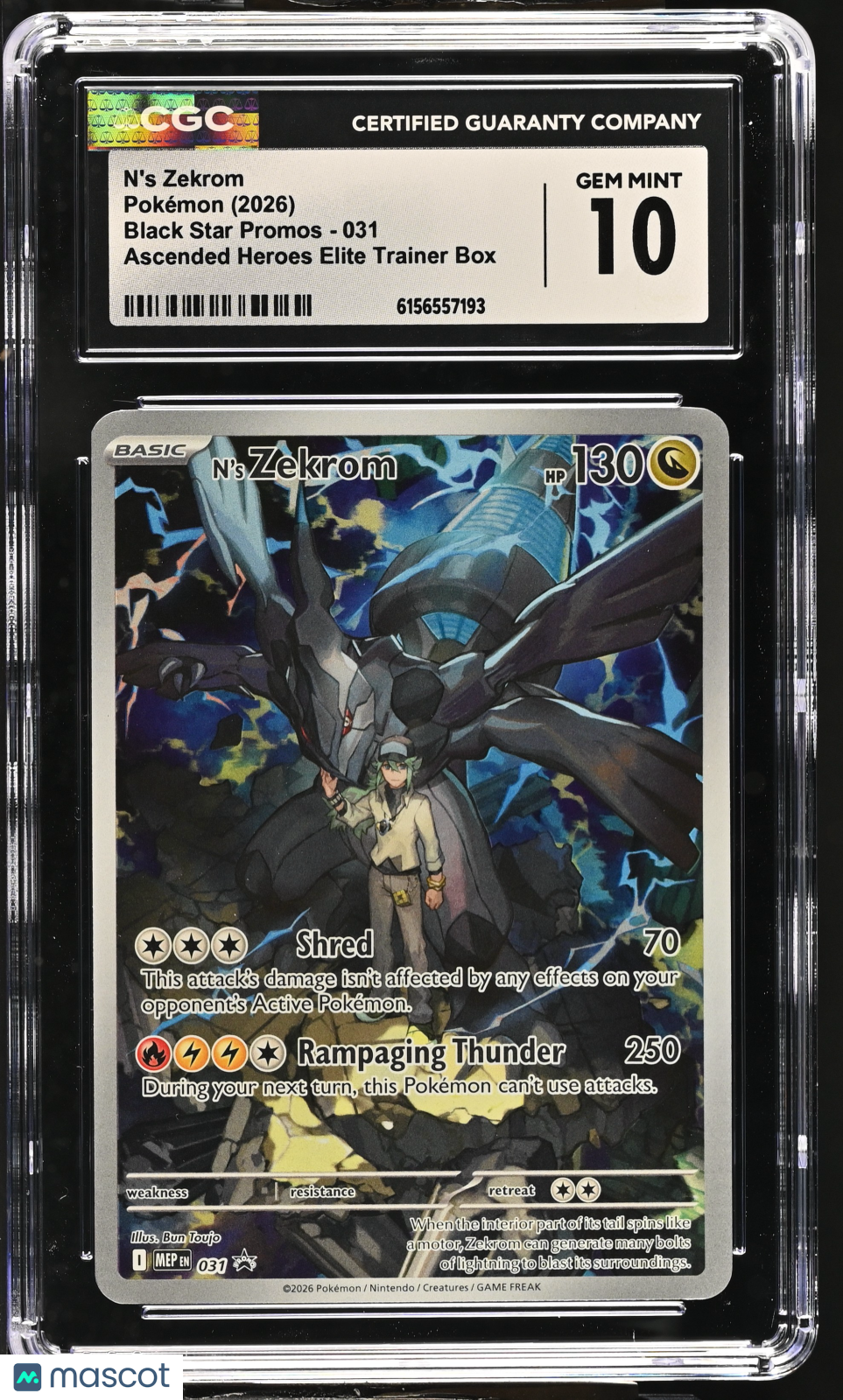 2026 Pokemon N's Zekrom #031 CGC 10