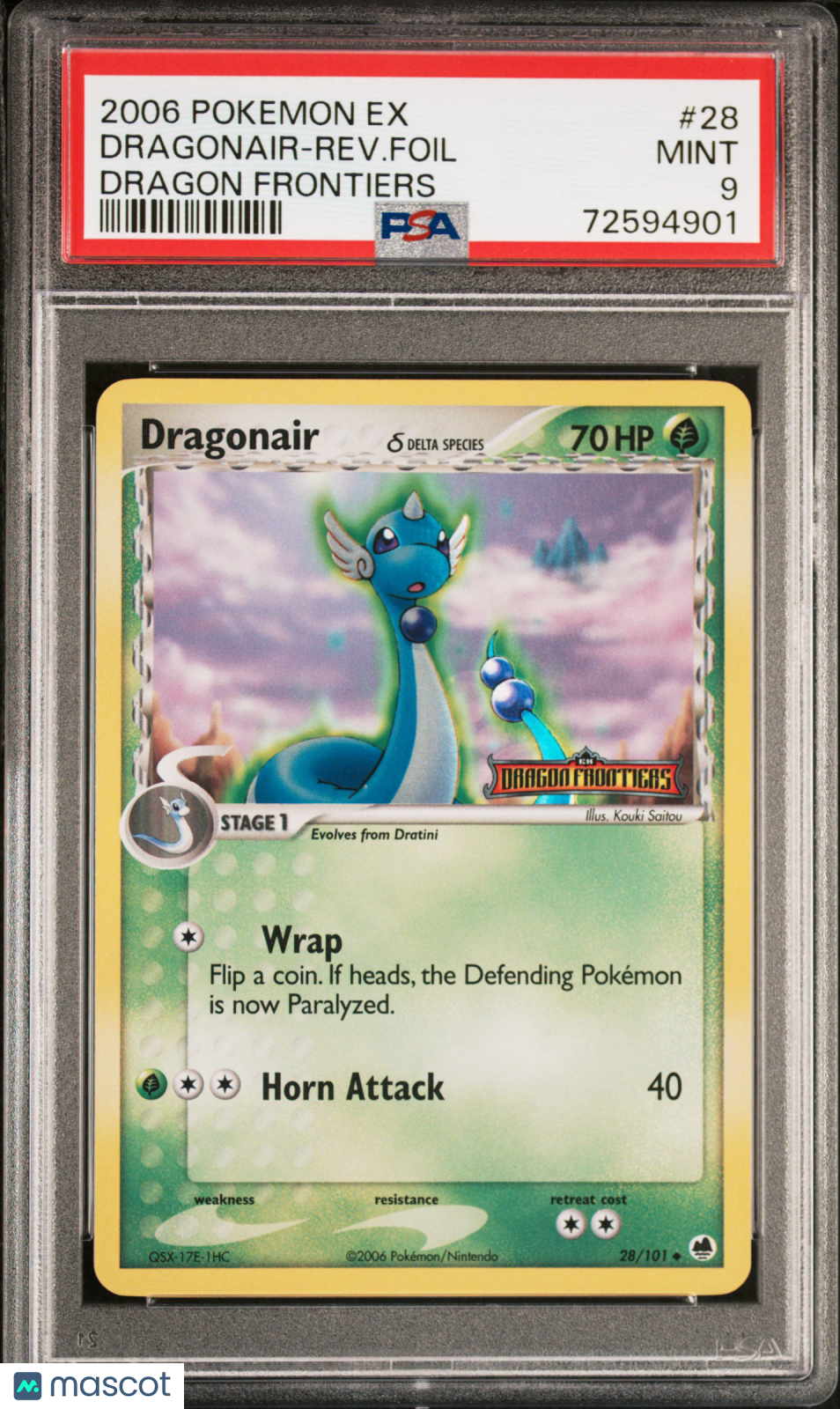 2006 Pokemon EX Dragon Frontiers Dragonair-Rev. Foil #28 Dragon Frontiers PSA 9