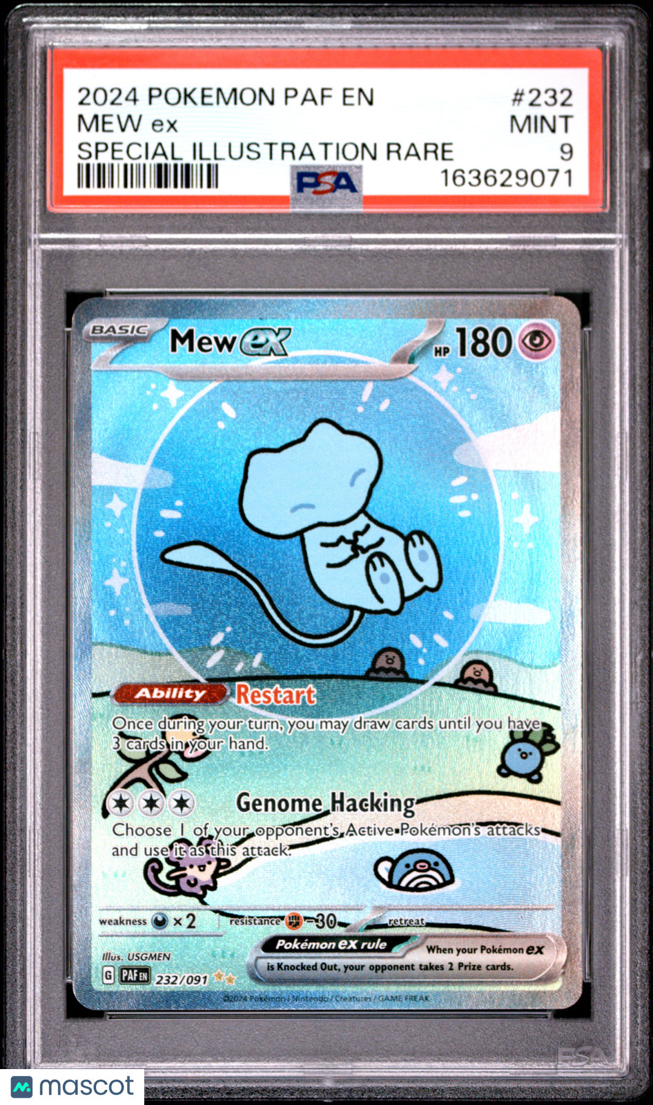 2024 Pokemon Paf EN-Paldean Fates Mew EX #232 Special Illustration Rare PSA 9
