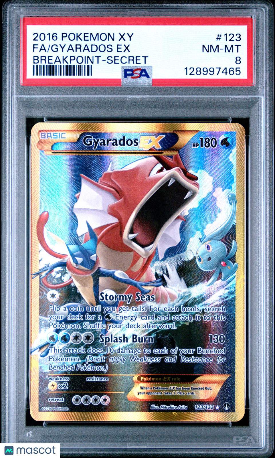 2016 Pokemon Xy Breakpoint Gyarados EX #123 Breakpoint-Secret Fa PSA 8