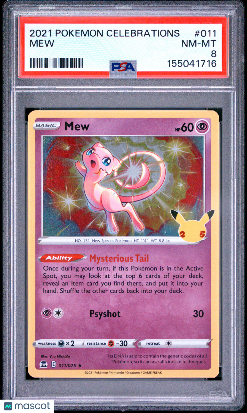 2021 Pokemon Celebrations Mew #011 PSA 8