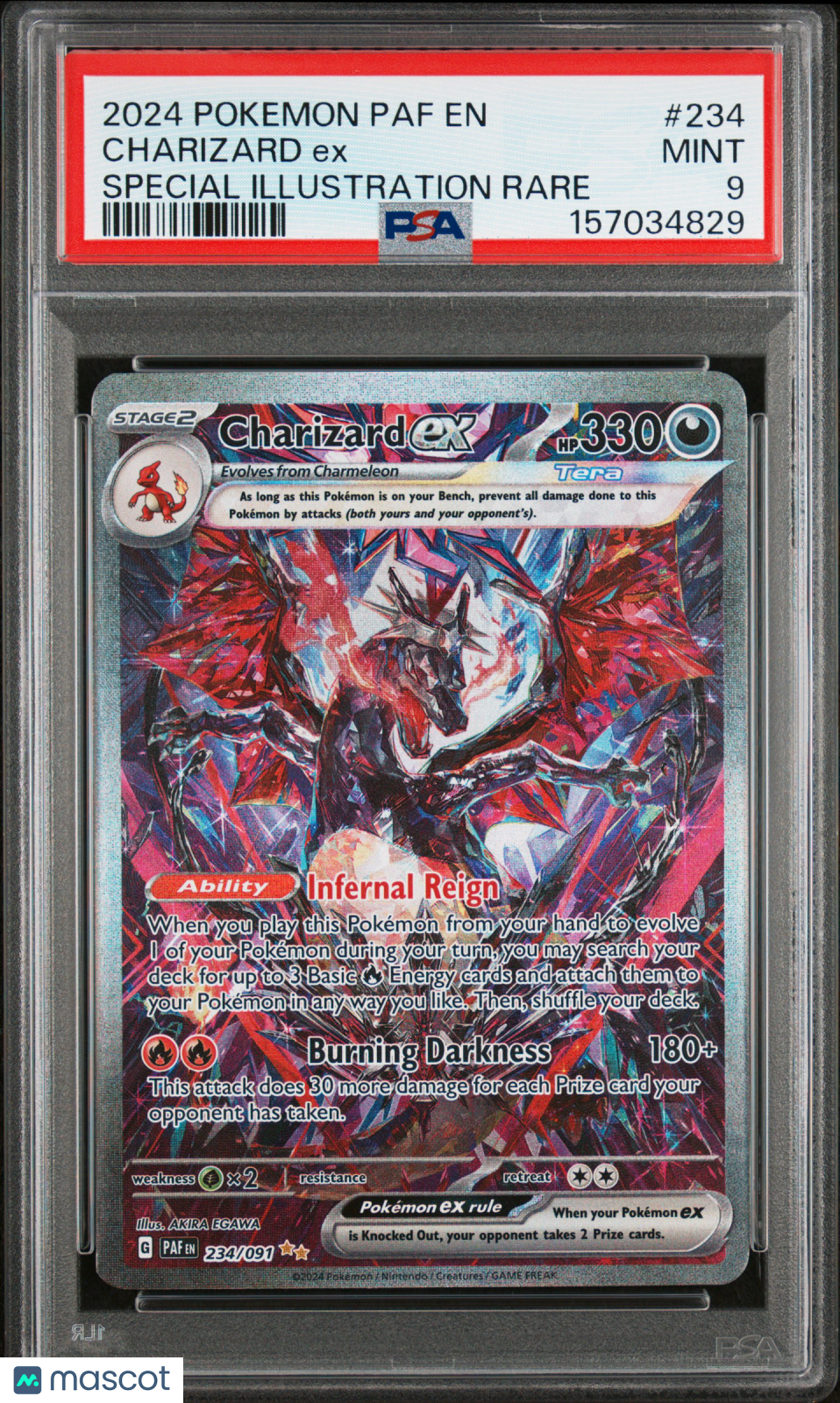 2024 Pokemon Paf EN-Paldean Fates Charizard EX #234 Special Illustration Rare PSA 9