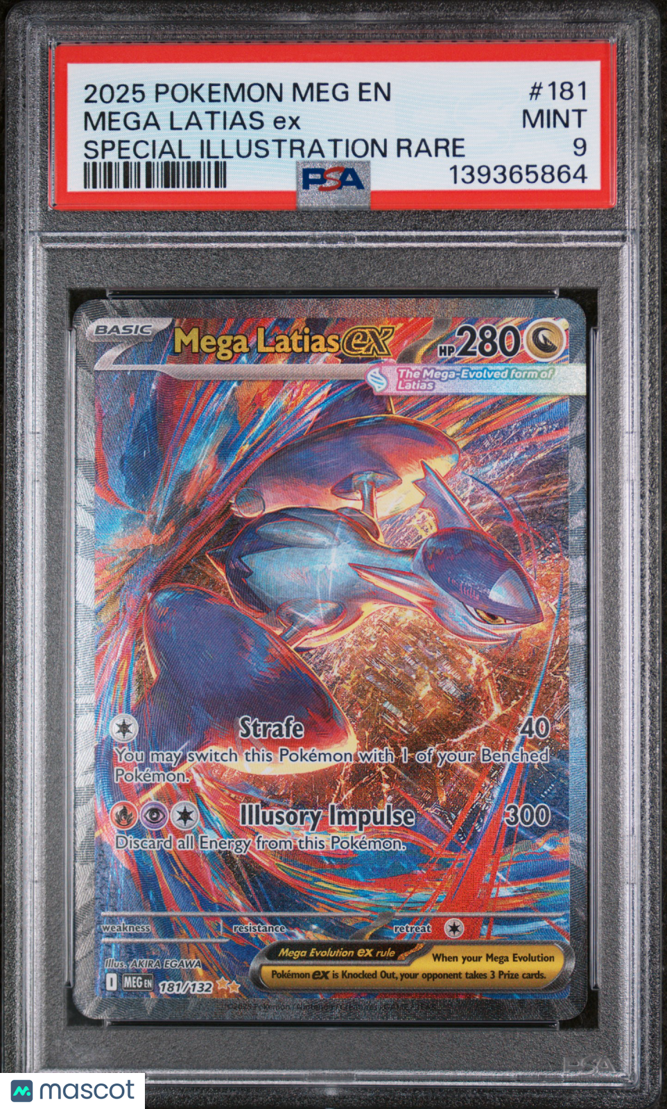 2025 Pokemon Meg EN-Mega Evolution Mega Latias EX #181 Special Illustration Rare PSA 9