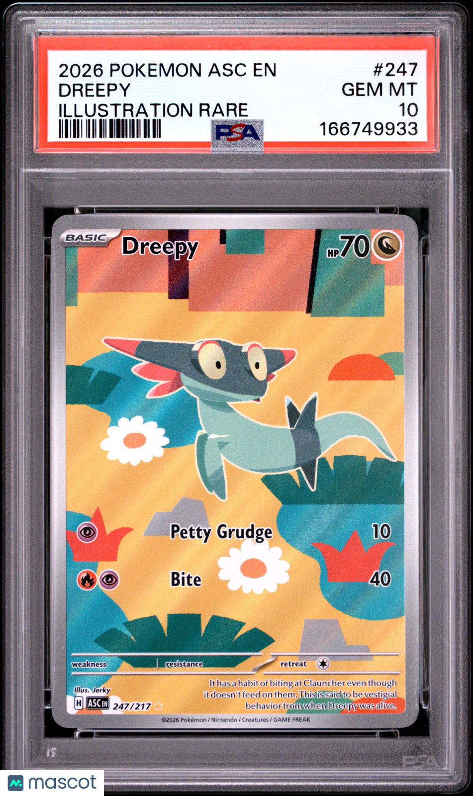 2026 Pokemon Asc EN-Ascended Heroes Dreepy #247 Illustration Rare PSA 10