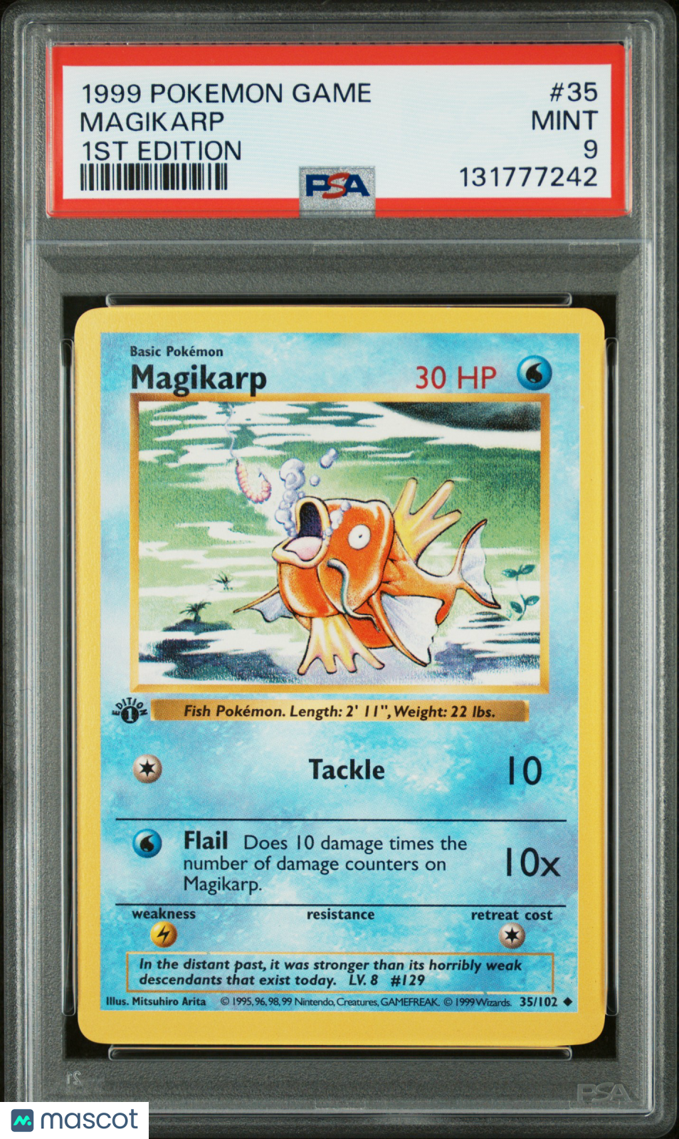 1999 Pokemon Game Magikarp #35 1st Edition PSA 9