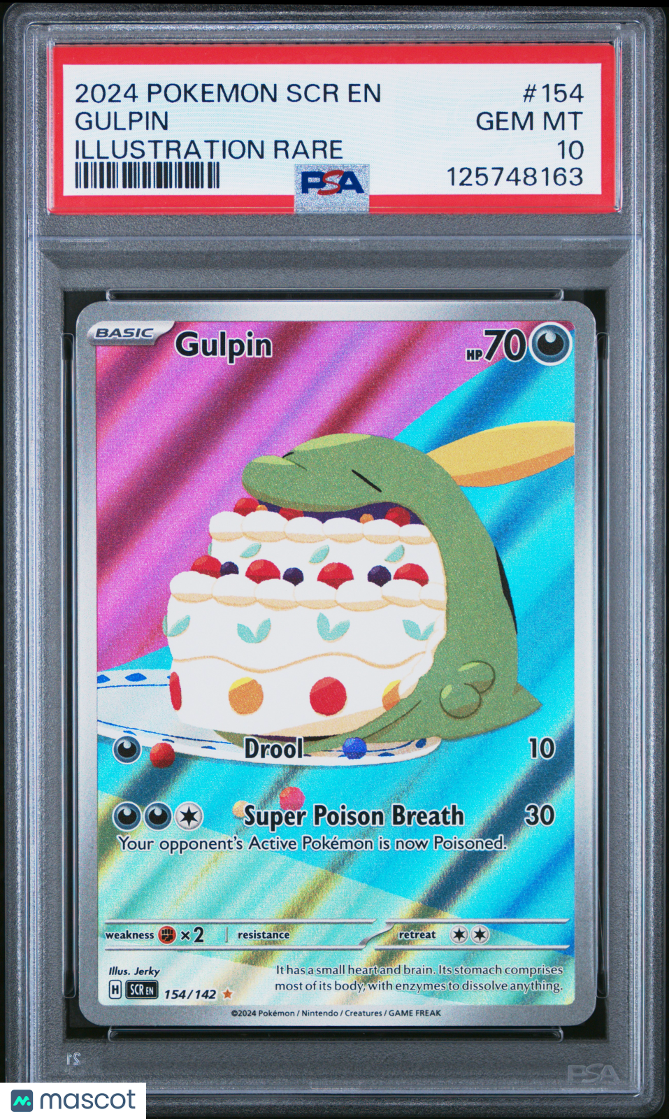 2024 Pokemon SCR EN-Stellar Crown Gulpin #154 Illustration Rare PSA 10